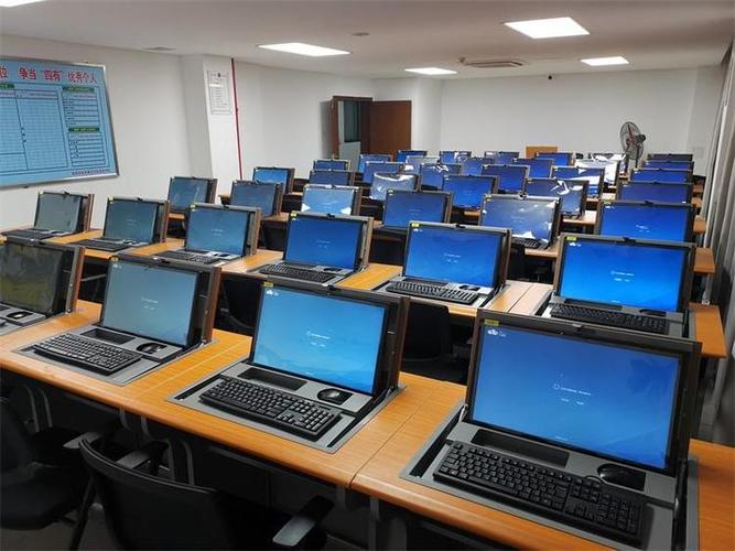 方方智能电教室手动翻转桌多媒体教室培训室语音学校电脑翻转桌